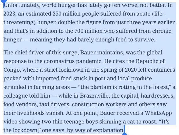 JenniferSey's tweet image. Fuck off @nytimes … you, now blaming lockdowns for world hunger when YOU were a key driver of fear and panic and the necessity of lockdowns (and anyone who challenged was racist and a Trumper) is really too much for me to bear.