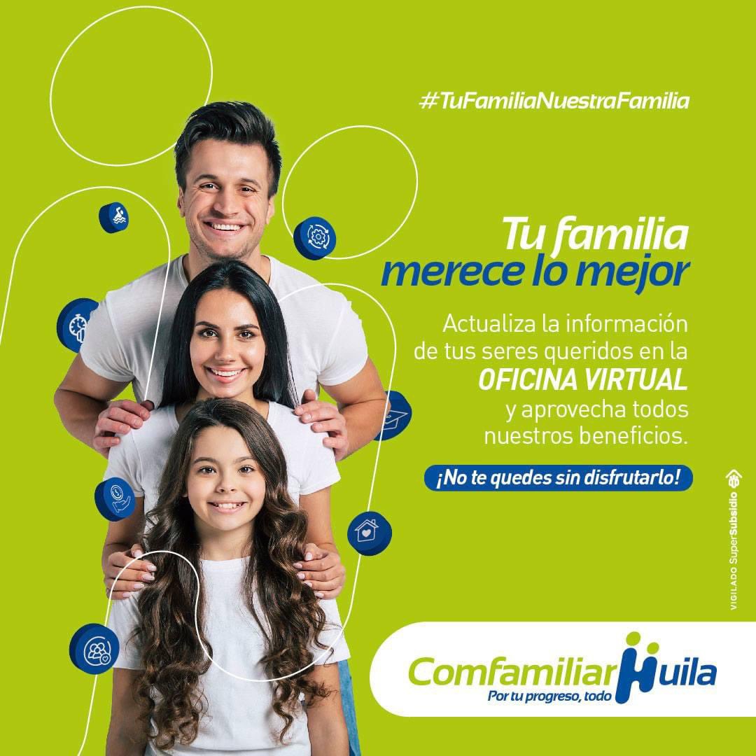 comfamiliarh's tweet photo. Nos importa tu bienestar y el de tu familia, por eso te invitamos a actualizar la información de tus seres queridos en la Oficina Virtual. 

Actualízalos hoy 👉https://t.co/Q158NcnuXF

#Comfamiliarhuila #Portuprogresotodo #Bienestar https://t.co/RuxfUWwTxl