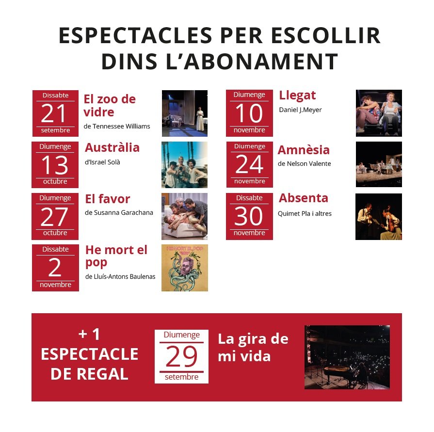 La regidora de Cultura, Carme Riera @carmerimi ha presentat la nova temporada de teatre, música i dansa, acompanyada de <a href="/quico13/">Quico Tretze</a> de l'<a href="/AteneuIgualadi/">Ateneu Igualadí</a> per Músiques de butxaca.
Abonaments: a partir del dia 8 de juliol a les 11h al web teatremunicipalateneu.cat <a href="/carmerieramin/">carme riera🎗</a>