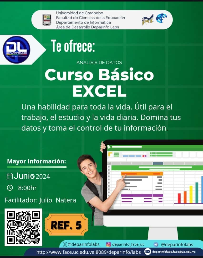 ¡ESTAMOS A PUNTO DE COMENZAR!
Vamos, vamos, regístrate, formaliza tu inscripción en: Diseño Gráfico, Robótica, Herramientas Productivas (Excel)
<a href="/FaCE_UC/">FaCE-UC</a> 
<a href="/Dir_TIC_FaCE/">Dirección TIC FaCE</a> 
<a href="/Dir_RRHHUC/">Dirección de RRHH UC</a> 
<a href="/UCarabobo/">Universidad de Carabobo</a> 
<a href="/FM_UC/">Radio Universitaria FMUC 104,5</a> 
<a href="/deparinfo/">Dpto. Informática</a> 
<a href="/TiempoUC/">Tiempo Universitario</a> 
<a href="/dtaucarabobo/">dtauc</a> 
<a href="/ajmorenoh/">A. J. Moreno H.</a> 
<a href="/lauyader/">Luis Auyadermont</a> 
@juancabreracbbc
