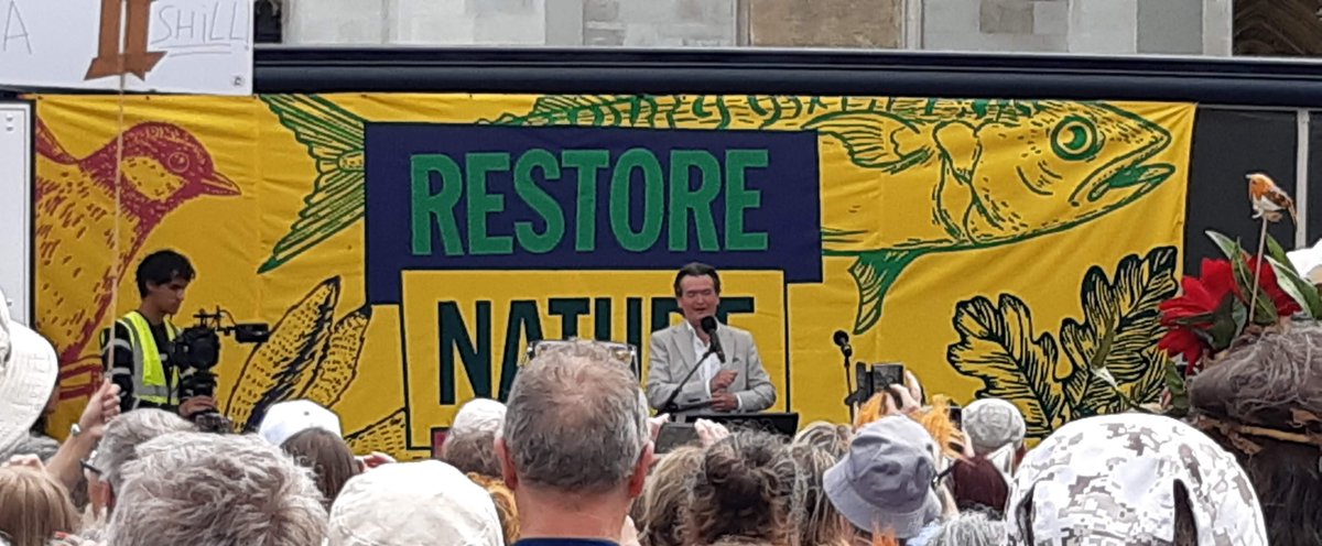 You may not hear much about the Biodiversity Crisis in the election campaign, but around 100,000 people marched in London at the weekend to tell our politicians to #RestoreNatureNow. So many different groups protesting together, and so many inspiring speakers! <a href="/ChrisGPackham/">Chris Packham</a>