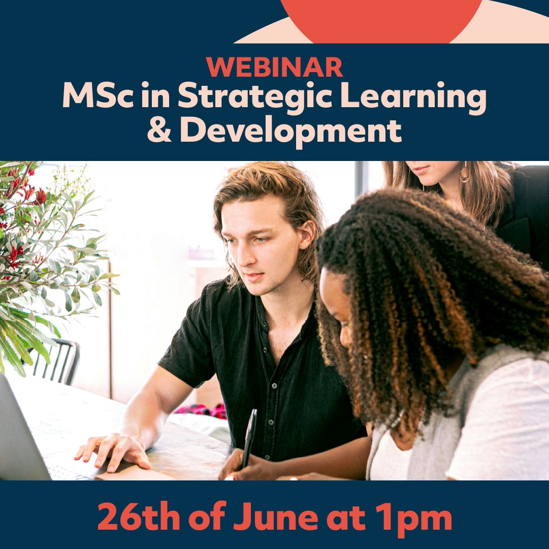 Tomorrow, a <a href="/DCU/">Dublin City University</a> webinar centred around our MSc in Strategic Learning &amp; Development will take place.

Register today and don't miss out on key information at: eu1.hubs.ly/H09Rg6N0