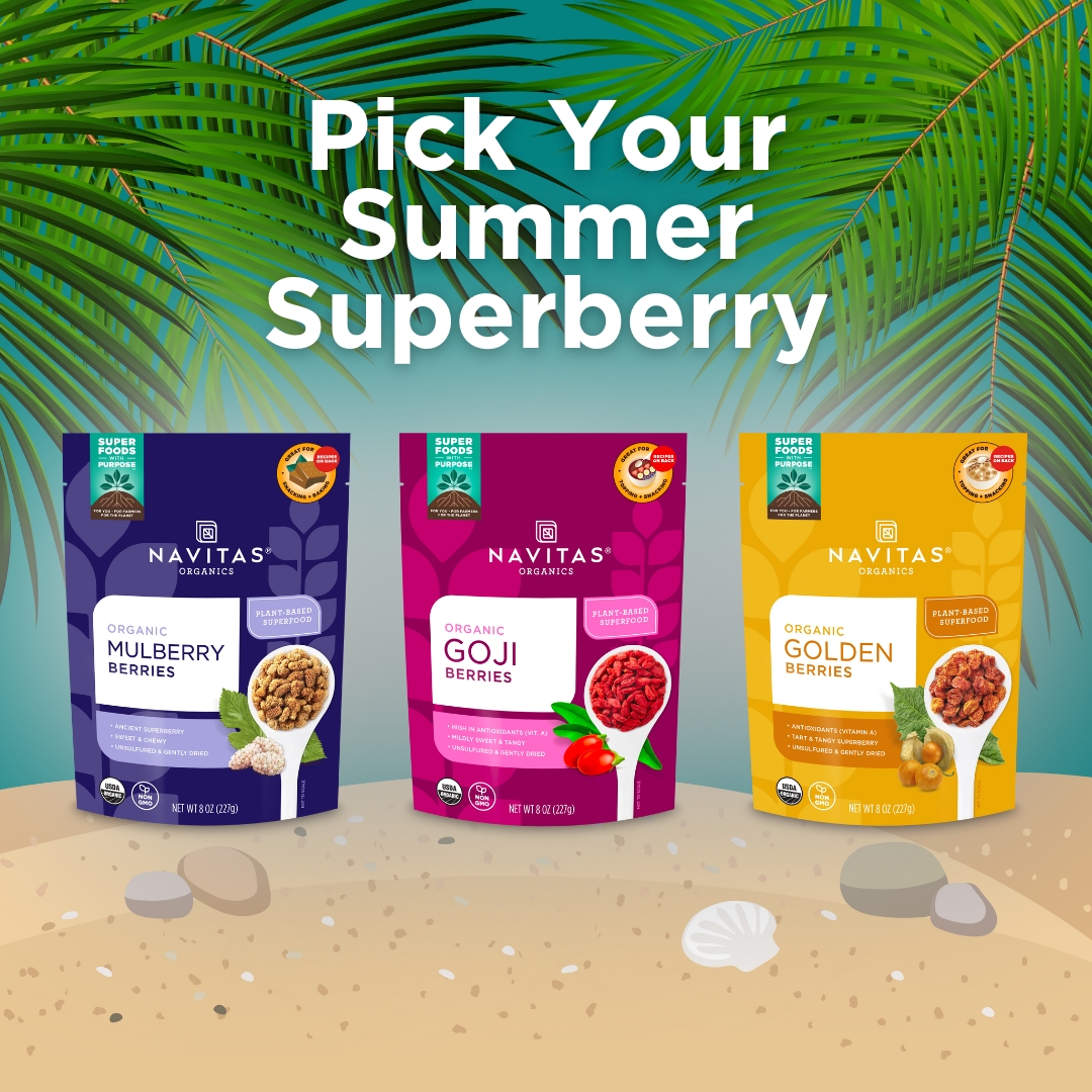 NavitasOrganics's tweet image. Time to choose your #summer sidekick! 🌞🍒 Whether for #snacking straight out of the bag or adding a burst of flavor to your favorite recipes, we want to know! Are you team 𝗠𝘂𝗹𝗯𝗲𝗿𝗿𝗶𝗲𝘀, 𝗚𝗼𝗷𝗶 𝗕𝗲𝗿𝗿𝗶𝗲𝘀 or 𝗚𝗼𝗹𝗱𝗲𝗻𝗯𝗲𝗿𝗿𝗶𝗲𝘀? Comment with your pick! 😋