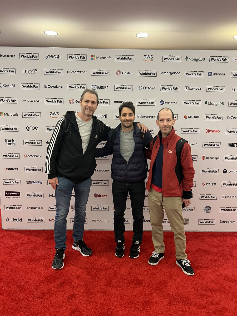 Gaston Milano Millan (@gmilano) on Twitter photo Long journey to reach the red carpet ! 😂 with <a href="/gonzalogallotti/">Gonzalo Gallotti</a> and <a href="/ladrians/">Luciano Silveira</a> ready for AI Engineer world’s fair <a href="/aiDotEngineer/">AI Engineer</a> 💪 Long journey to reach the red carpet ! 😂 with <a href="/gonzalogallotti/">Gonzalo Gallotti</a> and <a href="/ladrians/">Luciano Silveira</a> ready for AI Engineer world’s fair <a href="/aiDotEngineer/">AI Engineer</a> 💪