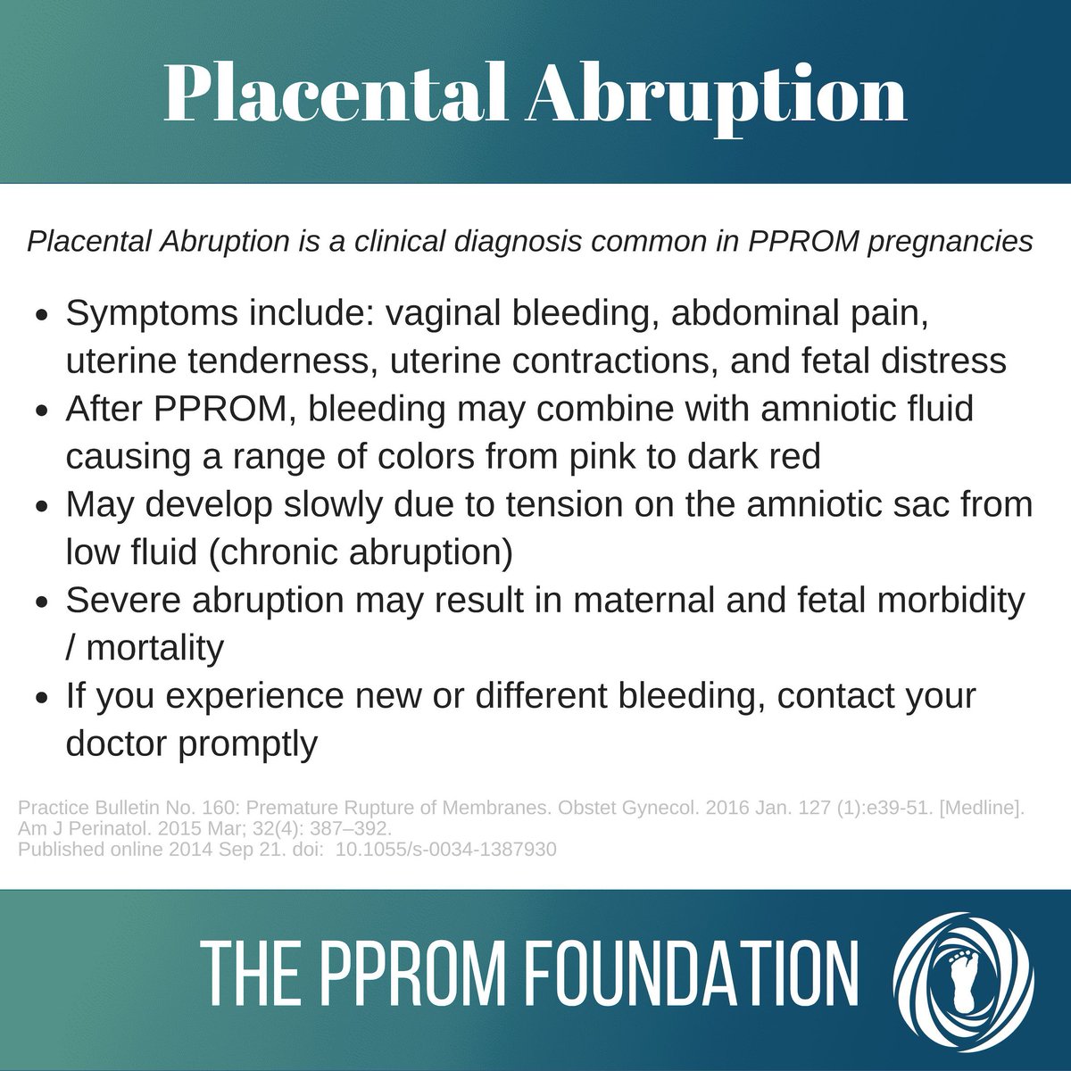 Placental Abruption is a complication of #PPROM