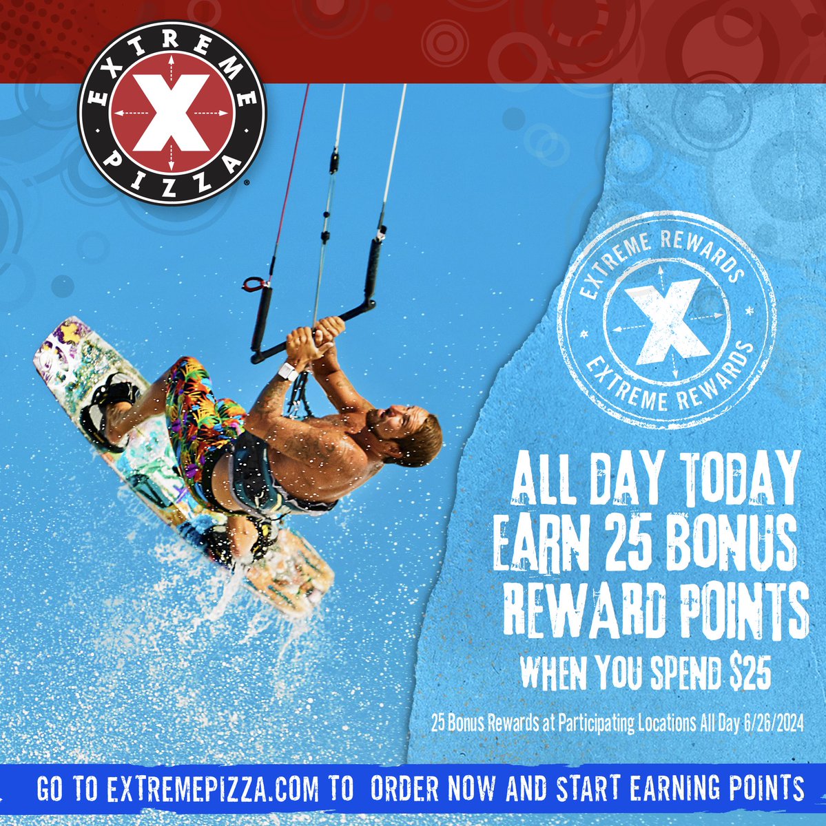 Extreme_Pizza's tweet image. All day today earn 25 bonus reward points when you spend $25! 🍕👉25 Bonus Rewards at participating locations all day 6/26/2024. #ExtremePizza #rewardspoints #points #pizza #pizzadelivery #June2024 #summer #summer2024 #June #tbt #outdoors #fun #cheese #lunch #dinner #foodies