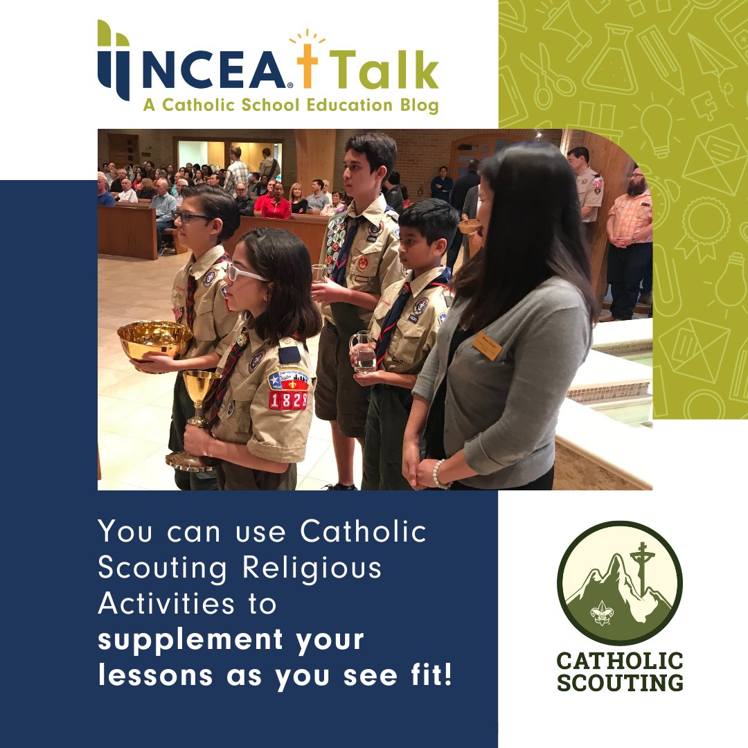 NCEATALK's tweet image. Find out about a FREE faith-focused series of activities that help students learn about the Catholic faith and provide real life examples of ways to engage with each lesson: nceatalk.org/2024/06/three-… #CatholicScouting @CathScoutBSA
