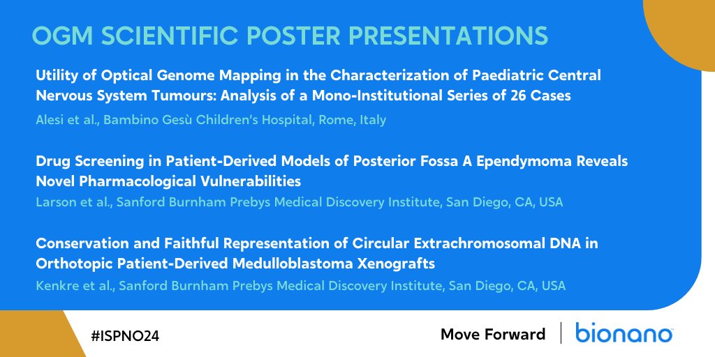 Bionano (@bionano) on Twitter photo Attending #ISPNO24 in Philadelphia? Don't miss 3 scientific posters highlighting the #OGM workflow in pediatric CNS tumor research from <a href="/bambinogesu/">Bambino Gesù</a> <a href="/sbpdiscovery/">Sanford Burnham Prebys</a> More details on the symposium here: ispno2024.com #Bionano #pediatriccancerresearch #CNSresearch Attending #ISPNO24 in Philadelphia? Don't miss 3 scientific posters highlighting the #OGM workflow in pediatric CNS tumor research from <a href="/bambinogesu/">Bambino Gesù</a> <a href="/sbpdiscovery/">Sanford Burnham Prebys</a> More details on the symposium here: ispno2024.com #Bionano #pediatriccancerresearch #CNSresearch