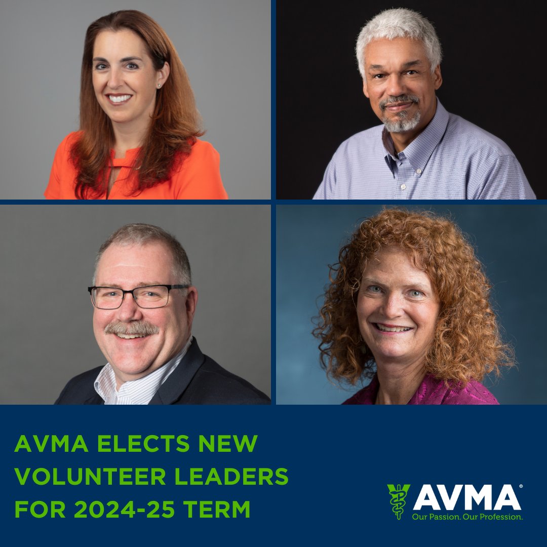 AVMAvets's tweet photo. The AVMA has elected new volunteer leaders for 2024-2025 term. Dr. Sandra Faeh has been named AVMA's new president for 2024-2025 term and Dr. Michael Bailey has been named the new president-elect.

Read more from the newly elected volunteers here: https://t.co/K84kHCkFgD https://t.co/YLk9Q5qdHP