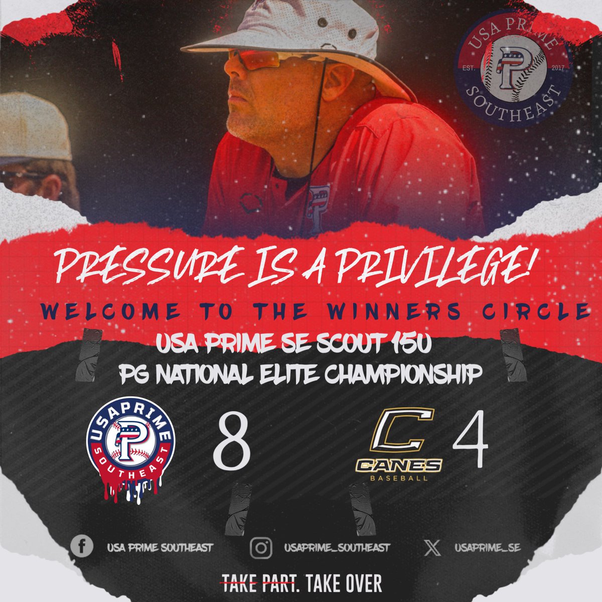 USA Prime Southeast (@usaprime_se) on Twitter photo Survive and advance🔥. 15U Scout stays hot at <a href="/PG_Tourney/">Perfect Game Tournaments</a> National Elite Championship. Offensively lead by <a href="/GunnerJohnson19/">Gunner Johnson</a> going 2/2, HR, 3RBI and Mason Holloway going 2/2, 2B. On the mound <a href="/AndrewBarnsby/">Andrew Barnsby</a> earns the W with 6.2IP, 8H, 3ER, 3K, 3BB.
#primetakeover #primeontop Survive and advance🔥. 15U Scout stays hot at <a href="/PG_Tourney/">Perfect Game Tournaments</a> National Elite Championship. Offensively lead by <a href="/GunnerJohnson19/">Gunner Johnson</a> going 2/2, HR, 3RBI and Mason Holloway going 2/2, 2B. On the mound <a href="/AndrewBarnsby/">Andrew Barnsby</a> earns the W with 6.2IP, 8H, 3ER, 3K, 3BB.
#primetakeover #primeontop