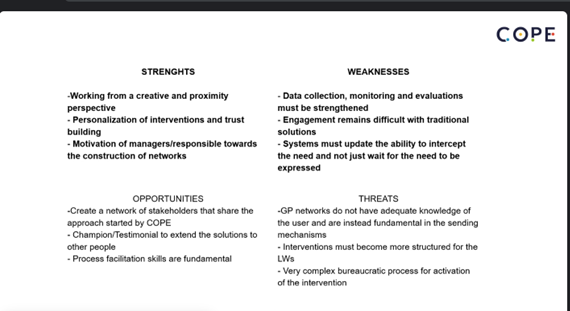To wrap up the day at COPE's Policy Webinar we had a presentation on community and inclusivity experiences. This was followed by a SWOT analysis, with an academic article to be published in the future. Participants also had the chance to vote in our policy brief survey.