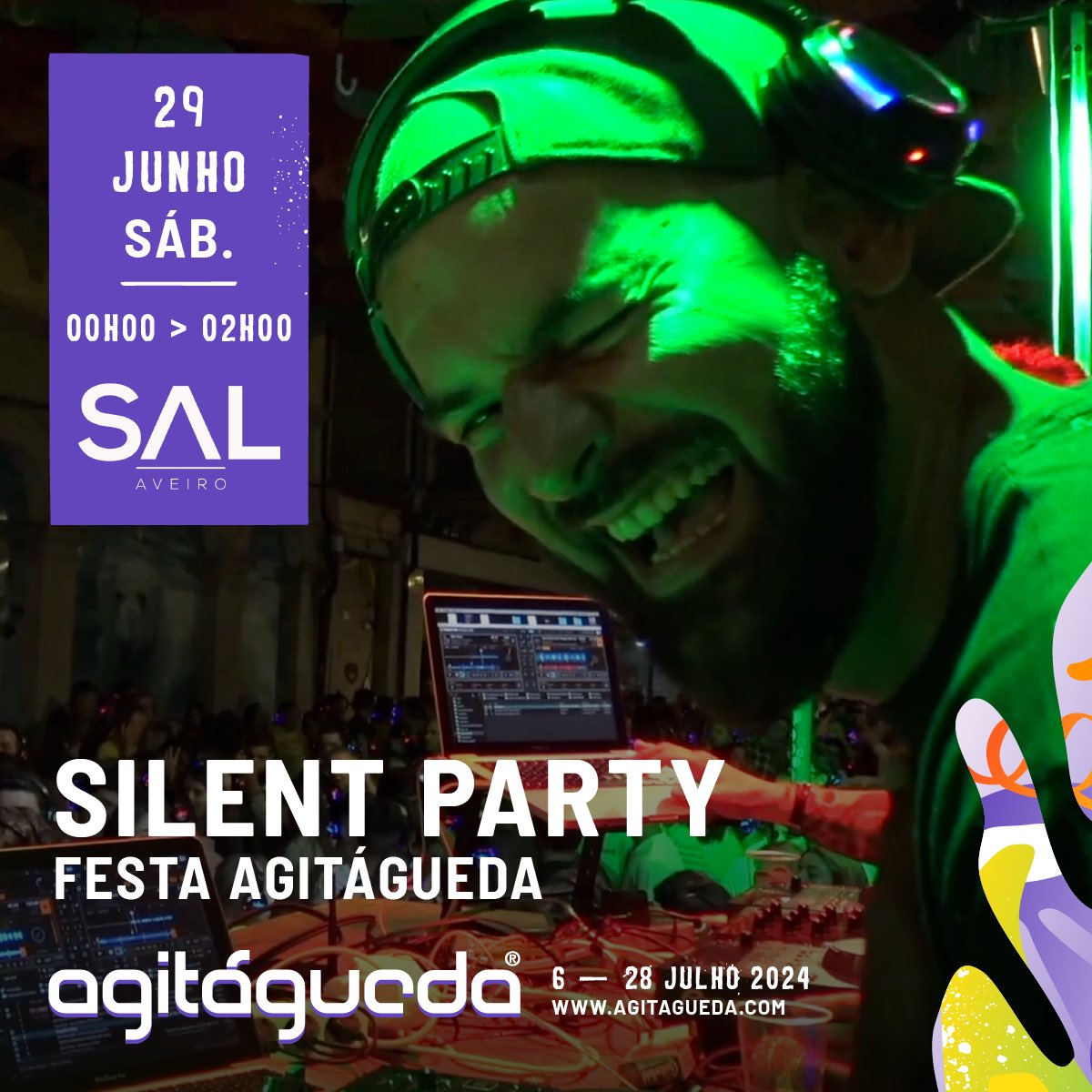 No dia 29 de junho, das 0h às 2h, vamos agitar a discoteca <a href="/SalAveiro/">Pedro Regalado</a> em Aveiro com uma incrível Silent Party para apresentar o AgitÁgueda 2024!
Coloca os fones e entra no ritmo desta festa única, onde cada um dança ao seu ritmo!  #agitagueda #SilentParty #SAL #Aveiro  #salaveiro
