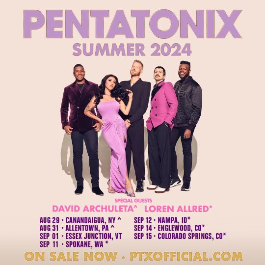 So excited to be opening for <a href="/PTXofficial/">Pentatonix</a>’s SUMMER TOUR in select cities this September! 🤩 You don't want to miss it! 🎶