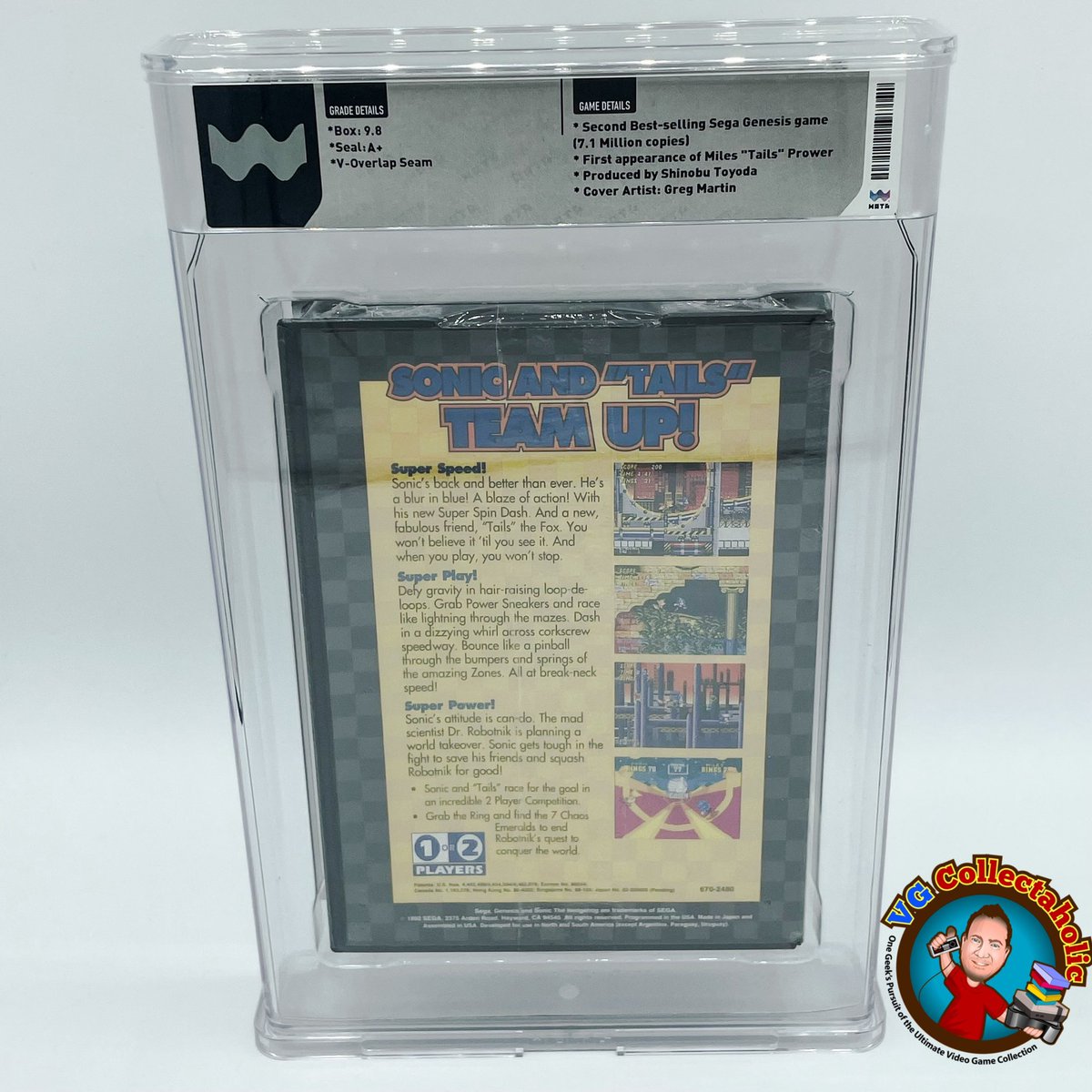 First pull from this weekend’s big shipment of submissions from my collection back from #WataGames - Sonic 2 for #SegaGenesis. Pretty pleased with this 9.8 A+.
🦔
Fell in love with the Genesis the moment I first experienced Sonic 1.
💙
#Sega!!