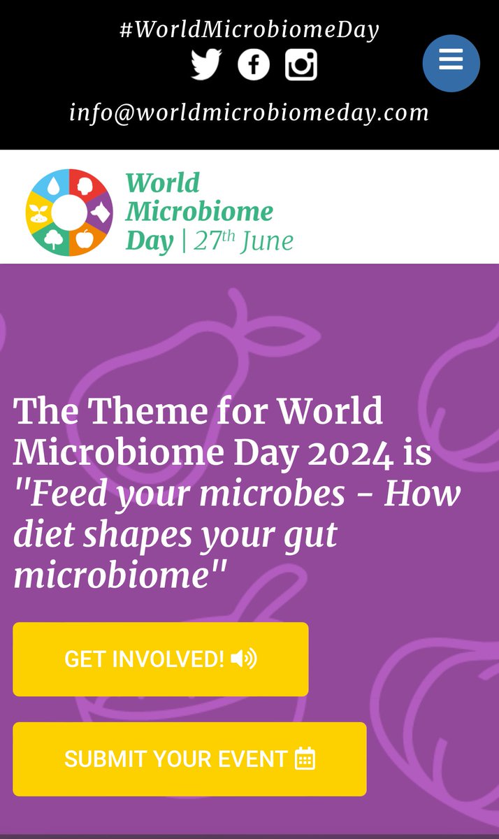 World microbiome day is almost here. See worldmicrobiomeday.com about this year’s theme ‘feed your microbes’