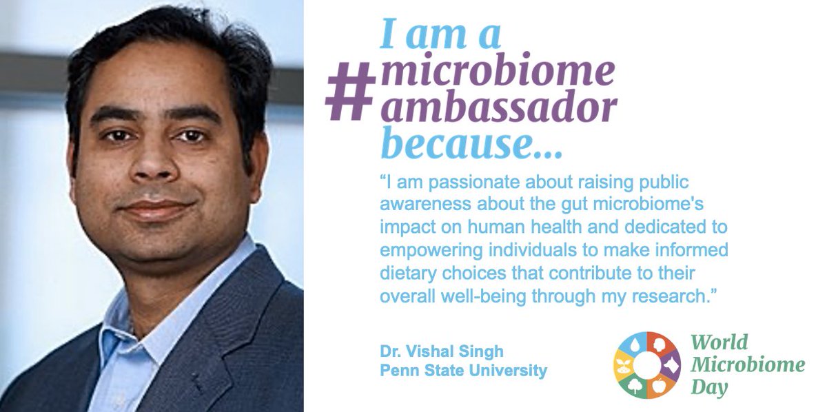 One Health Microbiome Center (@psumbiome) on Twitter photo 🦠In honor of #WorldMicrobiomeDay on June 27th, Dr. Vishal Singh explains why he is a #Microbiomeambassador.
Dr. Singh's lab <a href="/penn_state/">Penn State</a>'s Dept of Nutritional Sciences investigates how ultra-processed foods alter the #gutmicrobiome and consequently influence diseases like #IBS. 🦠In honor of #WorldMicrobiomeDay on June 27th, Dr. Vishal Singh explains why he is a #Microbiomeambassador.
Dr. Singh's lab <a href="/penn_state/">Penn State</a>'s Dept of Nutritional Sciences investigates how ultra-processed foods alter the #gutmicrobiome and consequently influence diseases like #IBS.