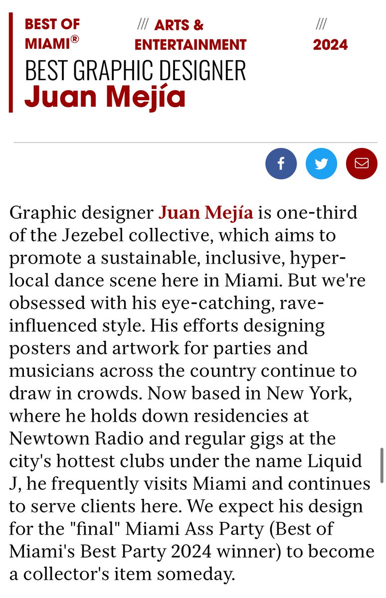this!!! Is so crazy wow wow wow. Huge thanks to Miami new times for this one. I started doing posters in 2021 and have had the honor to make artwork for soo many incredible artists and collectives!! Thank you sooo much 😍🙂‍↕️❣️😁
