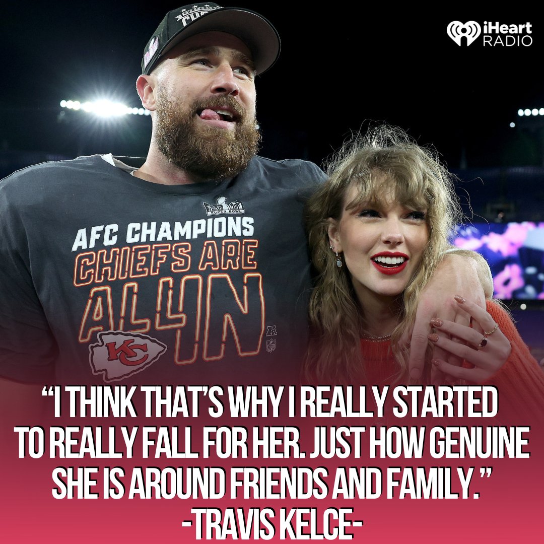 #TravisKelce is down bad for #TaylorSwift! 🥰 Open the free <a href="/iHeartRadio/">iHeartRadio</a> app and search “BUSSIN WITH THE BOYS” to listen &amp; learn how he fell for Taylor! 🫶