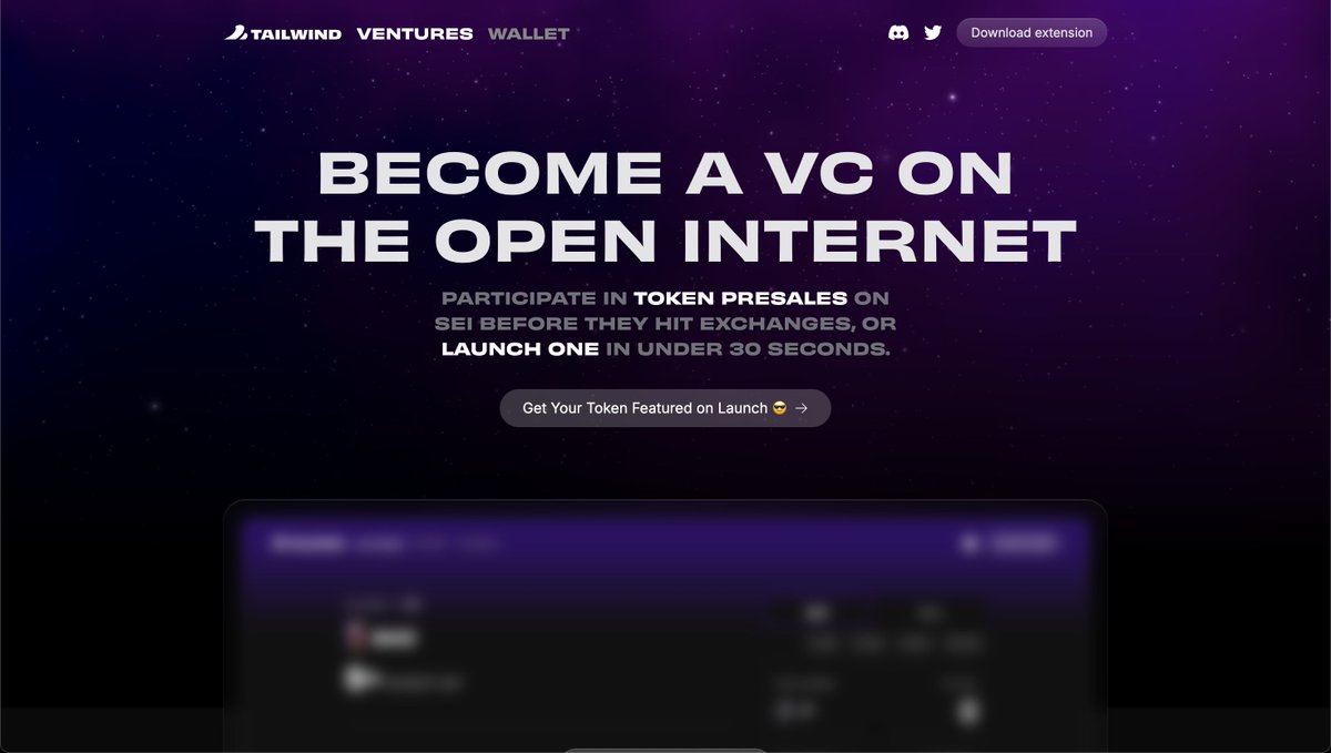 Announcing TAILWIND Ventures: Become a VC on-chain.

Participate in token pre-sales on <a href="/SeiNetwork/">Sei</a> before they hit exchanges, or launch one in under 30 seconds. The next Warren Buffet, the next Bill Ackman, will be on-chain. (details 👇)