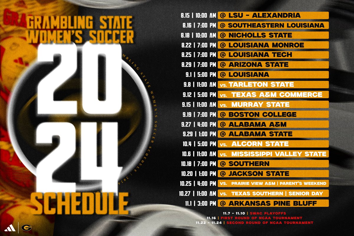 GSU_TIGERS's tweet photo. 𝐓𝐡𝐞 𝐝𝐞𝐟𝐞𝐧𝐝𝐢𝐧𝐠 #𝐒𝐖𝐀𝐂 𝐂𝐡𝐚𝐦𝐩𝐢𝐨𝐧𝐬 (@gsutigers_wsoc) 𝐡𝐚𝐯𝐞 𝐚𝐧𝐧𝐨𝐮𝐧𝐜𝐞𝐝 𝐭𝐡𝐞𝐢𝐫 𝟐𝟎𝟐𝟒 𝐒𝐜𝐡𝐞𝐝𝐮𝐥𝐞!

📰: https://t.co/tVcv1drY6I

#GramFam | #ThisIsTheG🐯 https://t.co/eV1m1Khlrn
