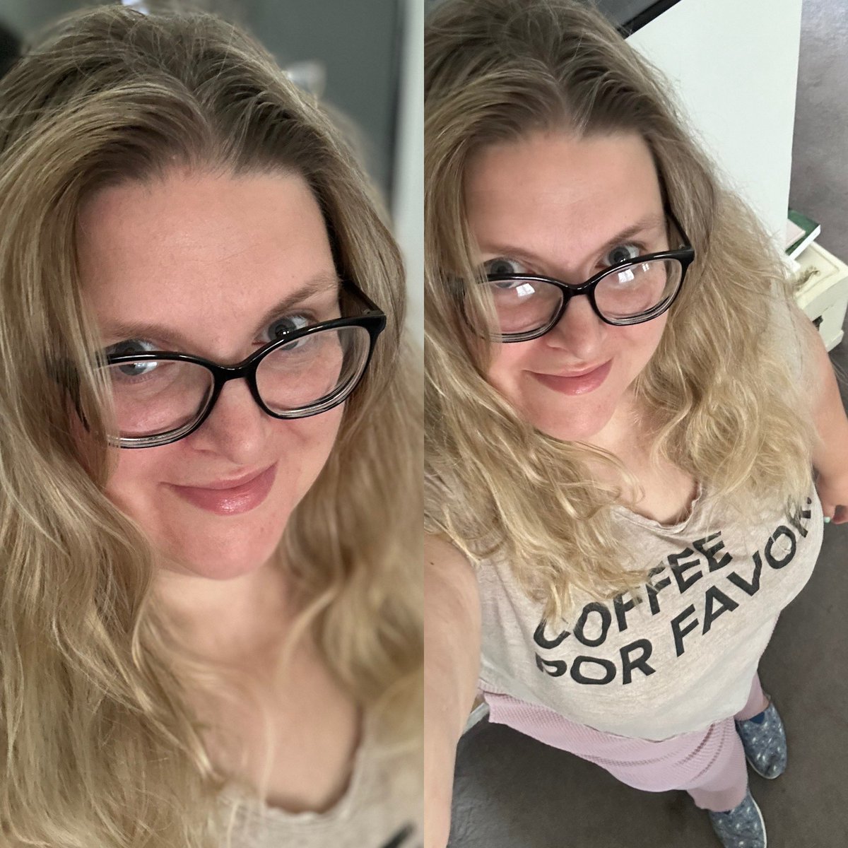 sometimeredhead's tweet photo. Fashion Status Update - 23/06/24
🔥3622🔥
Outfit: old coffee por favor tee and pink waffle joggers. Firework print TOMS.
Accessories: Specsavers Entry05 frames.
Cosmetics: mint green salon nails.
Hair: loose and tousled.
#psootd #ootd #wearethethey #effyourbodystandards https://t.co/JC2tppv8hF