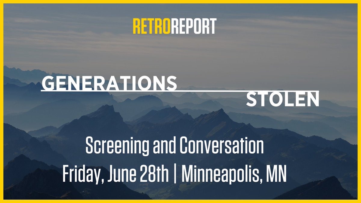 Do you live or work near #Minneapolis? On Friday @adopteesunited will offer a free screening of our award-winning documentary “Generations Stolen,” followed by a conversation about the film and the future of the Indian Child Welfare Act. RSVP here: eventbrite.com/e/generations-…