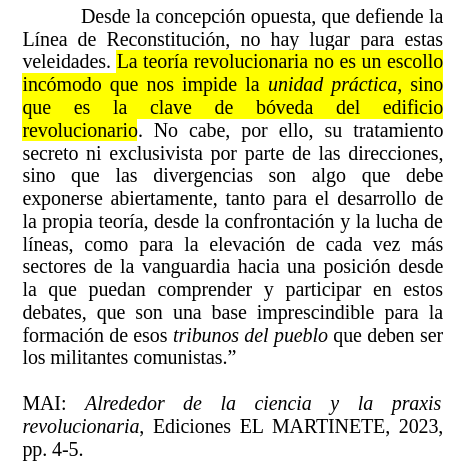 dazib_00's tweet photo. "La teoría revolucionaria no es un escollo incómodo que nos impide la unidad práctica, sino que es la clave de bóveda del edificio revolucionario" -Movimiento Anti-Imperialista. https://t.co/gcESt3WPpL