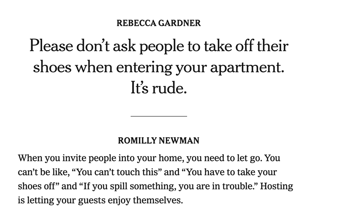 medievalmac's tweet image. Living in a culture where shoes off is the default, I never have to ask anyone to take off their shoes. However, I think most Canadians would be way too awkward to actually say something if somebody left their shoes on, and would likely just silently judge them.