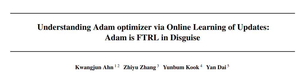 KwangjunA's tweet image. In our ICML 2024 paper (@icmlconf), joint w/ Zhiyu Zhang (@imZhiyuZ), Yunbum Kook, Yan Dai, we provide a new perspective on Adam optimizer based on online learning. In particular, our perspective shows the importance of Adam's key components. (video: youtu.be/AU39SNkkIsA)