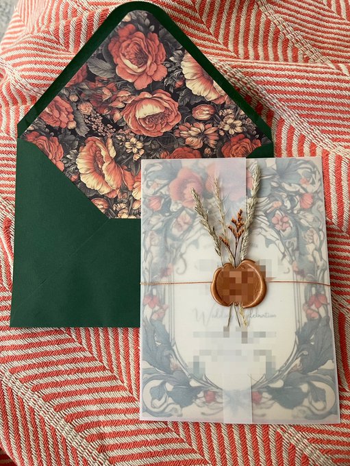 DIYing our invites saved a ton of money. There was a printing error on the bottom so the company gave