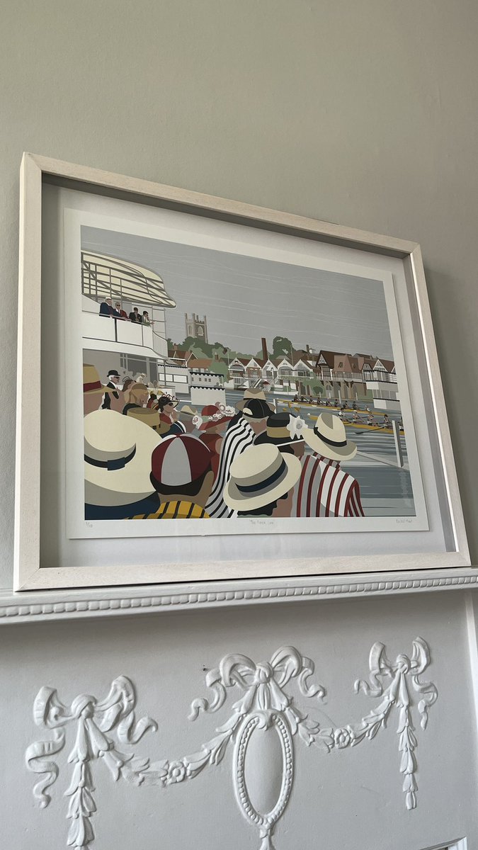 Sneak peek of my new artwork, which will be on display in Steward’s Enclosure Art Gallery <a href="/HenleyRegatta/">Henley Royal Regatta</a> , one week from today. 

Love the frame on this one, I went for something a bit different and it has paid off! 

See more here;

rachelhuntillustration.com/shop/thefinish…

#henleyroyalregatta