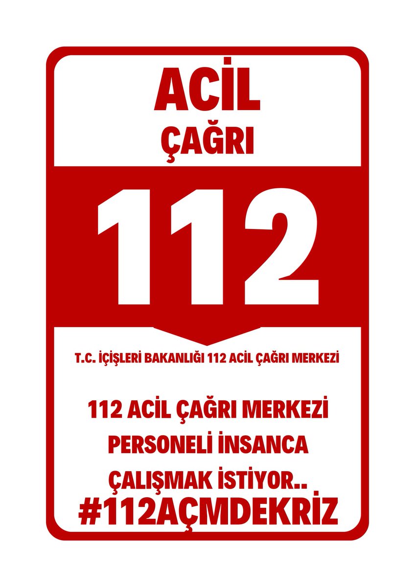 112 acil çağrı merkezinde çalışan personelin mola sürelerinin hiç bir şekilde fazla mesaiden düşülmemesi.
#112AçmdeKriz
<a href="/fatihportakal/">fatih portakal</a>
<a href="/selcukktepeli/">Selçuk Tepeli</a>
<a href="/ilkerkaragoz/">ilkerkaragöz</a> 
<a href="/KucukkayaIsmail/">Ismail Kucukkaya</a>
<a href="/Yilmaz_Ozdill/">Yılmaz ÖZDİL</a>
