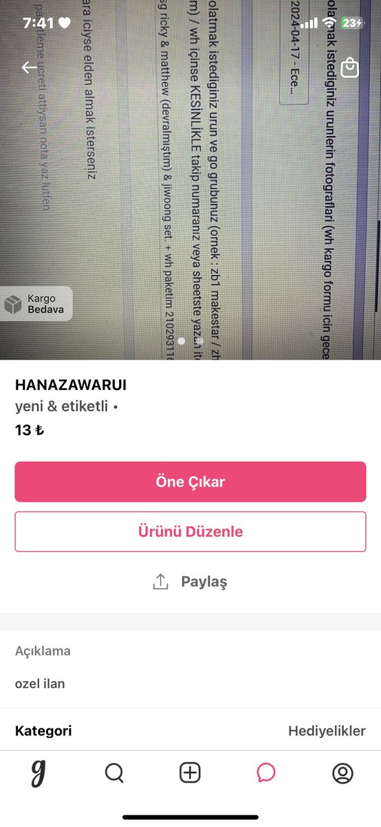 bu ilanin sahobi bana yazabilir mi kullanici adi degismis sanirim ulasamiyorum