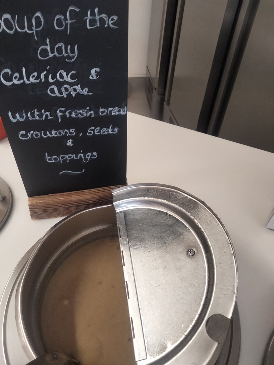 Monday desserts - Sticky toffee pudding and custard. Coffee mousse, fruit, yoghurt, jelly. Cheese board - Danish blue, crackers, chutney, grapes. Soup - Celeriac and apple.