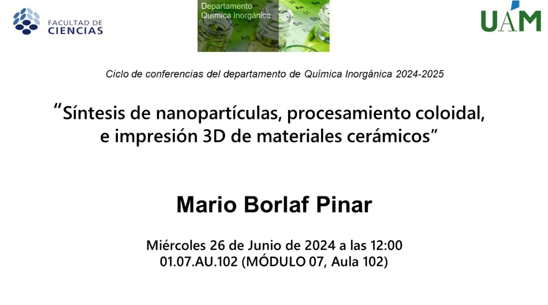 Nuestro compañero, Mario Borlaf, dará una charla mañana dentro del ciclo de conferencias del departamento. ¡Allí nos vemos!