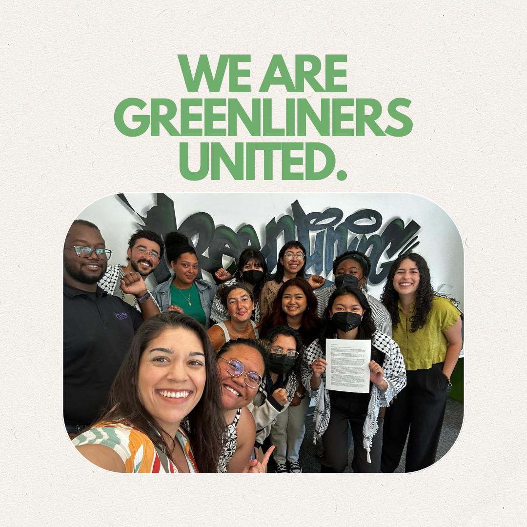 Today, a group of Greenlining workers delivered a letter asking for voluntary recognition to our Executive Director informing her that a supermajority of us are forming a union. We are Greenliners United!