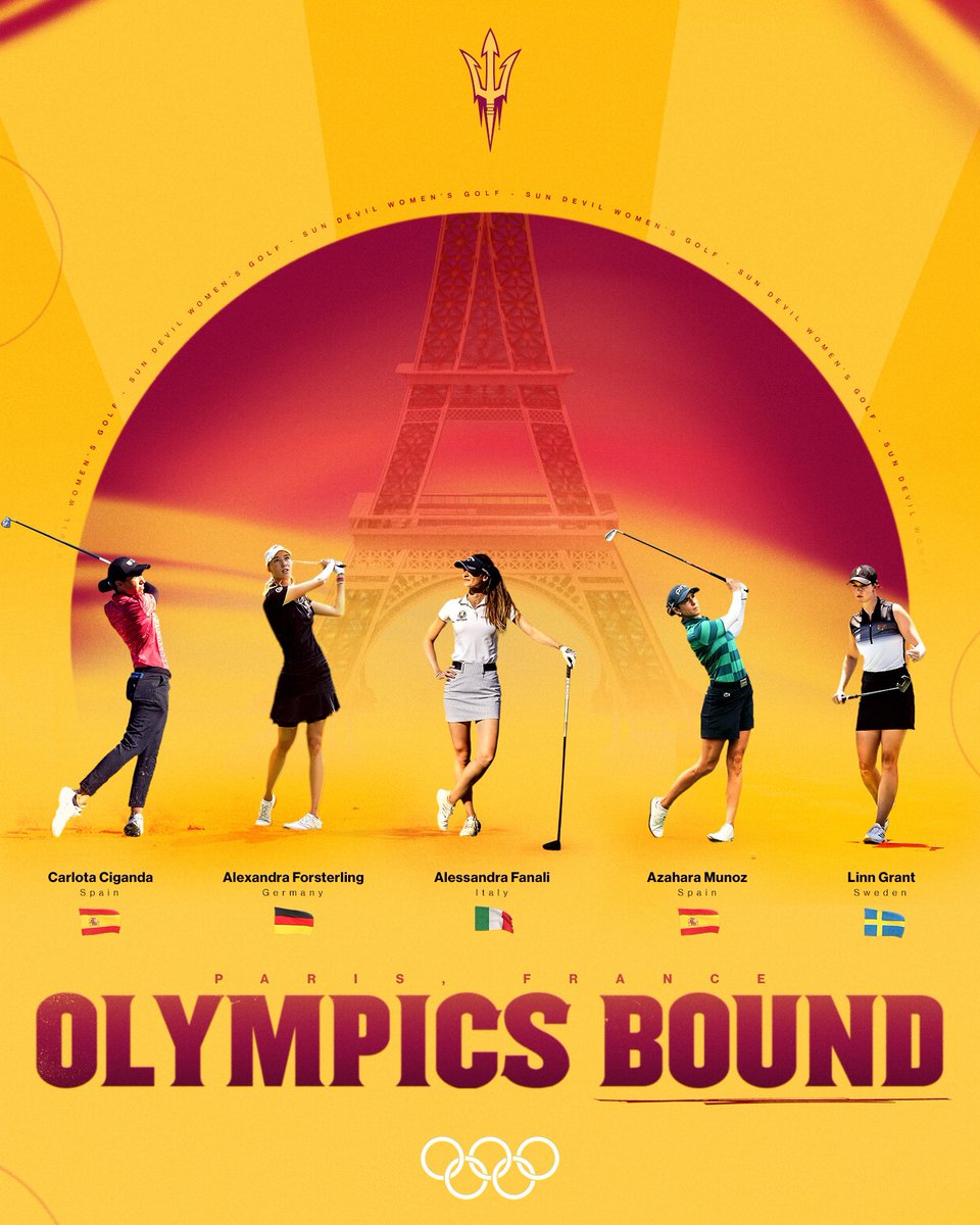 Sun Devil W. Golf (@sundevilwgolf) on Twitter photo Olympic Training Ground 🌎⛳️
Shoutout to the 5️⃣ from <a href="/SunDevilWGolf/">Sun Devil W. Golf</a> competing at the <a href="/Paris2024/">Paris 2024</a> Olympics 😈
🇪🇸 Carlota Ciganda
🇩🇪 Alexandra Forsterling
🇮🇹 Alessandra Fanali
🇪🇸 Azahara Munoz
🇸🇪 Linn Grant
<a href="/TheSunDevils/">Arizona State Sun Devils</a> /// #SunDevilsForLife Olympic Training Ground 🌎⛳️
Shoutout to the 5️⃣ from <a href="/SunDevilWGolf/">Sun Devil W. Golf</a> competing at the <a href="/Paris2024/">Paris 2024</a> Olympics 😈
🇪🇸 Carlota Ciganda
🇩🇪 Alexandra Forsterling
🇮🇹 Alessandra Fanali
🇪🇸 Azahara Munoz
🇸🇪 Linn Grant
<a href="/TheSunDevils/">Arizona State Sun Devils</a> /// #SunDevilsForLife
