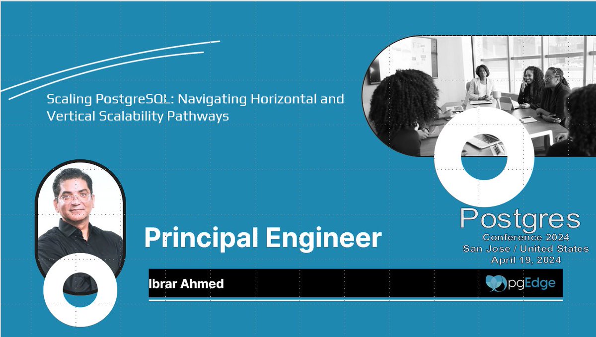pgEdgeInc's tweet image. Join PostgreSQL expert, Ibrar Ahmed, as he gives you a foundational look at what scalability means, its importance, and the nuances that differentiate vertical and horizontal strategies. Watch the replay now! hubs.la/Q02DbD2d0
#pgedge #postgresql #postgresconf