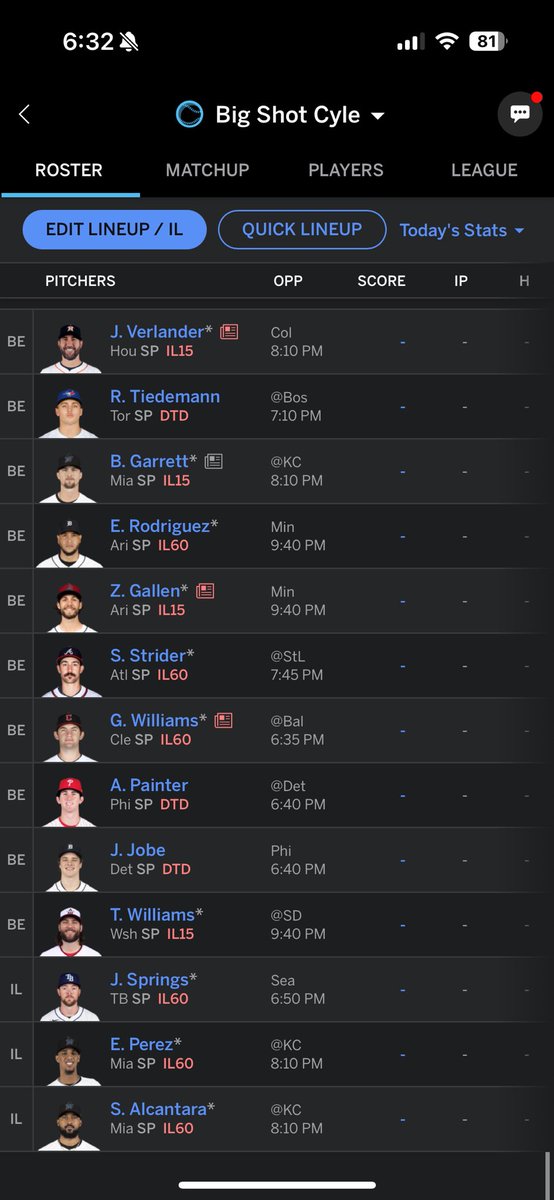 My Dynasty fantasy baseball team is 2-11 and I can’t put my finger on what’s holding them back.