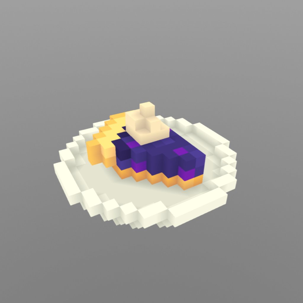 wrdenisdeath's tweet photo. just baked the perfect virtual pie in @cubzh_ 🥧✨Who's ready for a slice? 

#voxel #GameDev #VirtualFood #cubzh https://t.co/VKs8Xe5lFM
