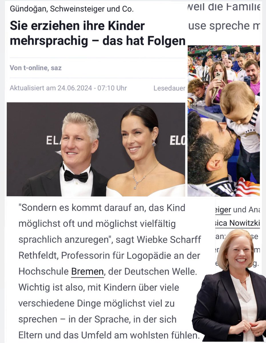 Celebrities like Dirk Nowitski and professional soccer players may help to get the evidence-based message about #multilingual child language dev across - a relief for other families and their children. Enjoyed to be interviewed  
t-online.de/gesundheit/akt…