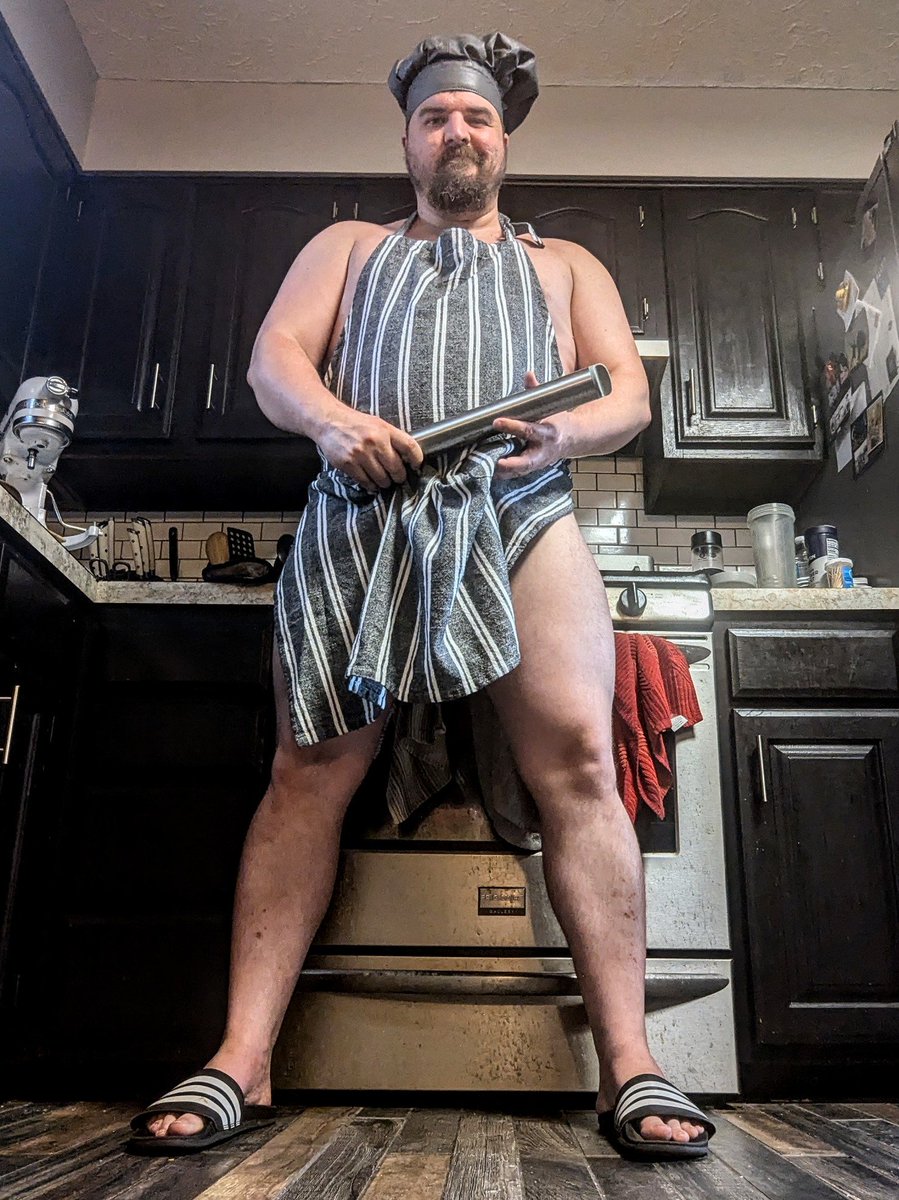 More baking and other shenanigans in Daddy's kitchen. Pounding "dough". Ensuring proper "rise" and "filling"...
Giving boys pleasant things to put in their mouths...