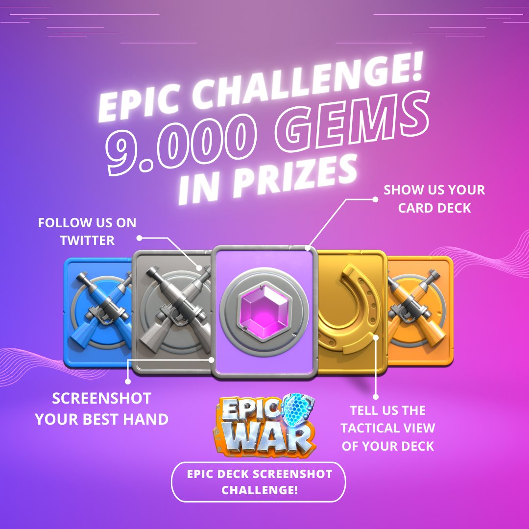 TOMORROW IS THE LAST DAY OF THE CHALLENGE!!! DON'T MISS OUT AND SUBMIT YOUR ENTRY!

🚀 Epic Deck Screenshot Challenge! 🚀

🎮 Get Ready, Commanders! 🎮

🔥 What? Capture a screenshot of your best tactic deck and post it on Twitter using #EpicDeckChallenge. Explain why and how you
