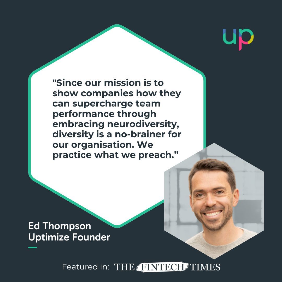 UptimizeTeam's tweet image. Discover how our diverse experiences helped shape a comprehensive #neurodiversity training program in our featured article on @thefintechtimes: buff.ly/3KUZSPo 

#TeamPerformance #PressArticle
