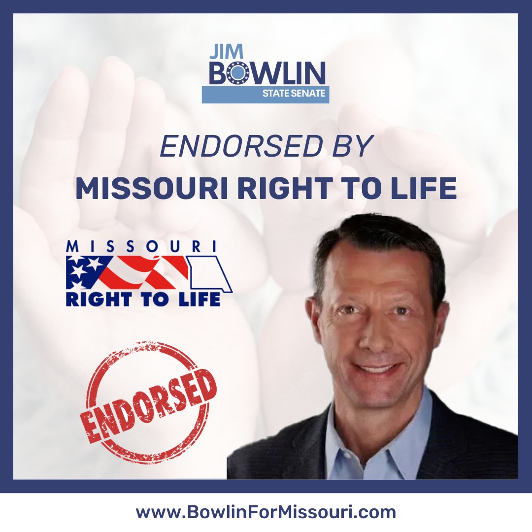 I’m proud to be endorsed by Missouri Right to Life. I will always fight to protect the lives of unborn children.  

Join Missouri Right to Life and endorse me with a small donation to my campaign!

Donate: secure.winred.com/bowlin-for-mis…