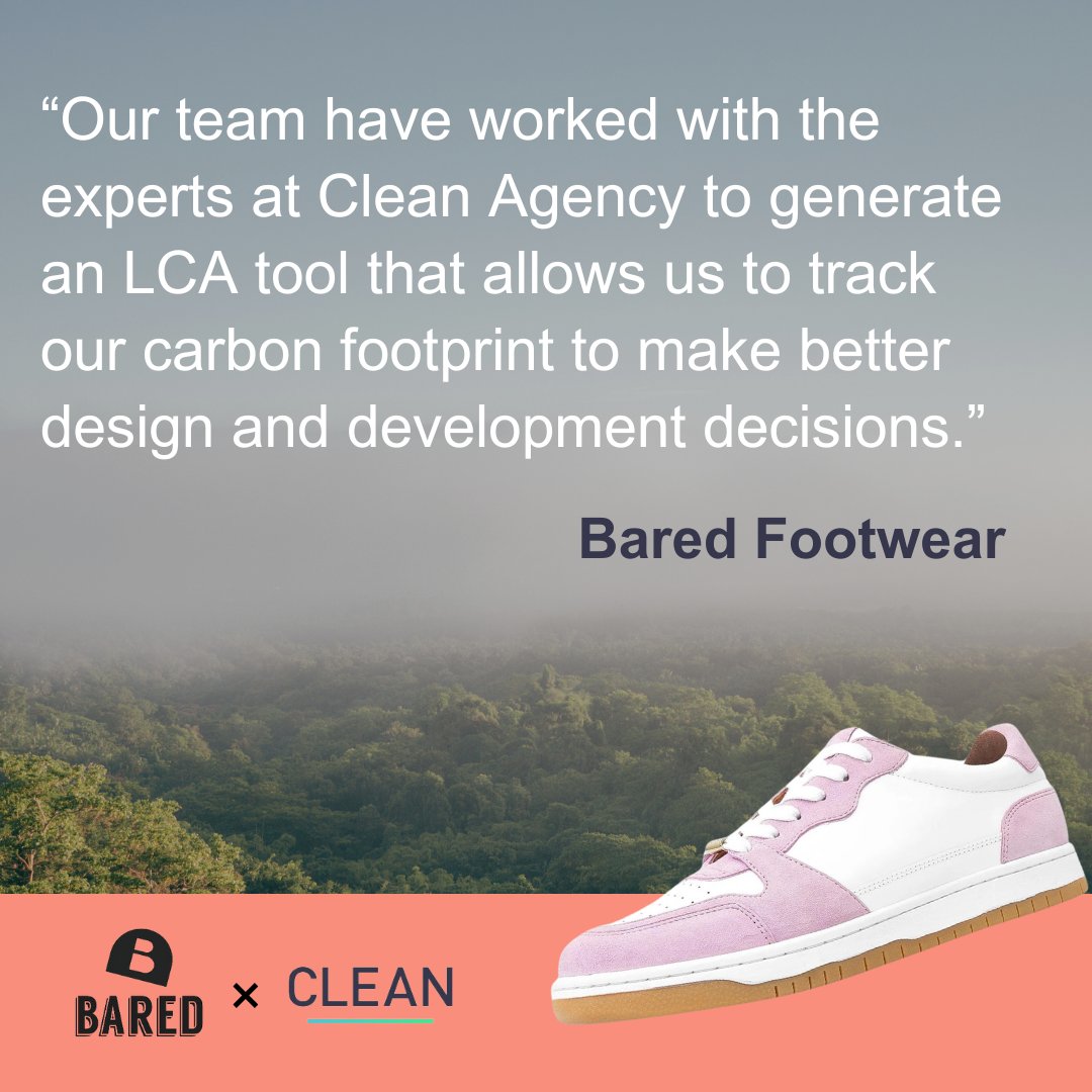 In 2023, we worked with Bared Footwear to develop a custom #lifecycleassessment (LCA) tool! 

Read more on our past work here: cleanagency.com/case-studies

#sustainability #ESG #LCA #carbonfootprint