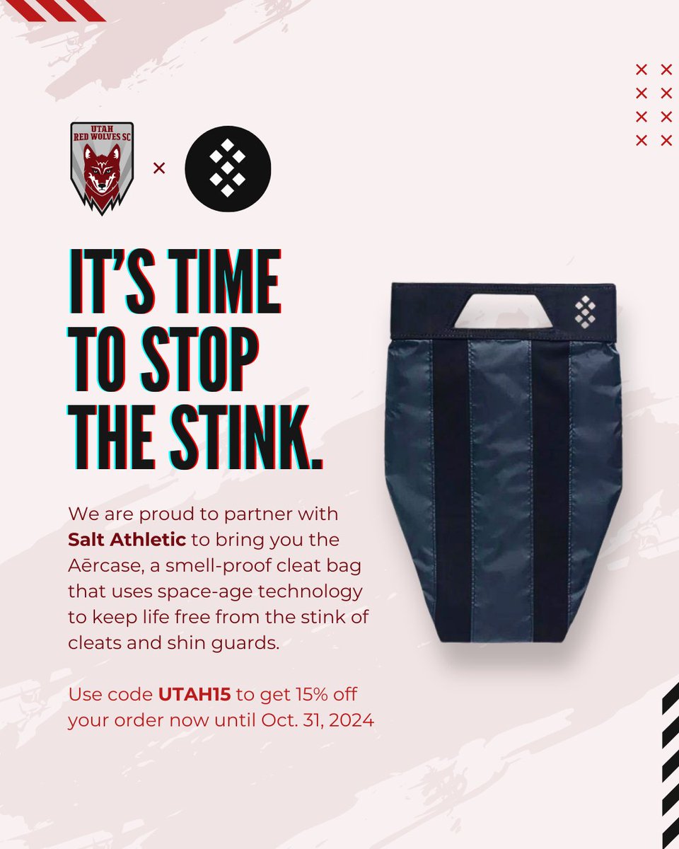 Sick of the cleat stink? Utah Red Wolves Exclusive Discount!

We’ve partnered with Salt Athletic to bring you the Aērcase, a smell-proof cleat bag. Use code UTAH15 

saltathletic.com/discount/UTAH15

#RedWolves #PathToPro #Academy #UPSL #USLA #utahredwolves #DaleRedWolves #DefendTheDen