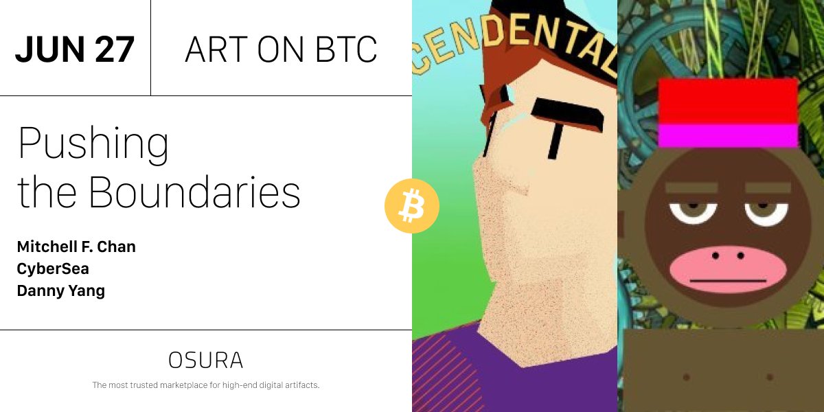 OSURA (@osura_com) on Twitter photo Art on BTC: Pushing the Boundaries
Let's talk art, tech & innovation with amazing artists and <a href="/OnChainMonkey/">OnChainMonkey®</a> community members this Thursday:
✨ Mitchell F. Chan (<a href="/mitchellfchan/">Mitchell F Chan</a>)
✨ CyberSea (<a href="/CyberSeaNFT/">CyberSea</a>)
✨ Danny Yang (<a href="/huuep/">danny huuep</a>)
🗓️ 27 July, 10am PT | Set reminders 👇 Art on BTC: Pushing the Boundaries
Let's talk art, tech & innovation with amazing artists and <a href="/OnChainMonkey/">OnChainMonkey®</a> community members this Thursday:
✨ Mitchell F. Chan (<a href="/mitchellfchan/">Mitchell F Chan</a>)
✨ CyberSea (<a href="/CyberSeaNFT/">CyberSea</a>)
✨ Danny Yang (<a href="/huuep/">danny huuep</a>)
🗓️ 27 July, 10am PT | Set reminders 👇