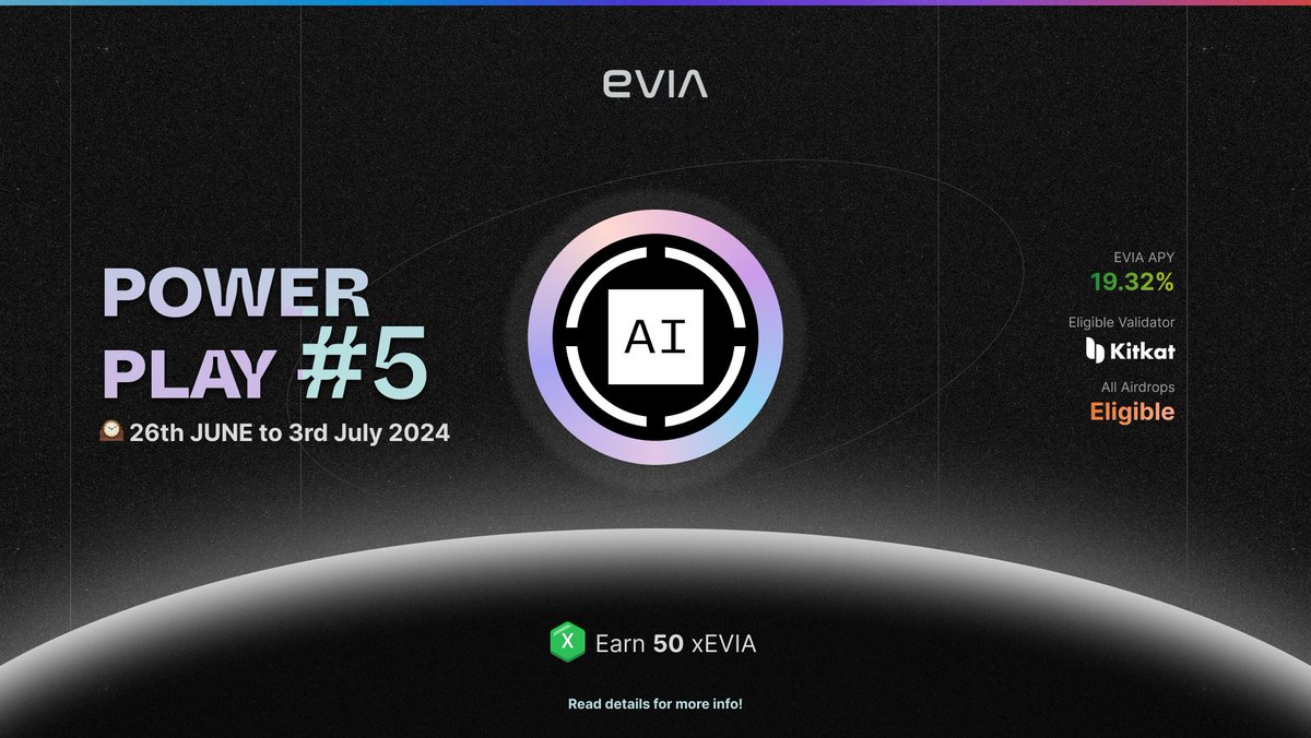 Calling $ORAI stakers! 🎉

Launching POWER PLAY #5 for <a href="/oraichain/">Oraichain</a> vaults!  

Users who participate in the campaign will earn extra 50 xEVIA bonus points.   

Vault: app.evia.network/vault/oraichain

Here's how you can participate: 
1️⃣ Stake/Re-delegate your tokens to/with Kitkat