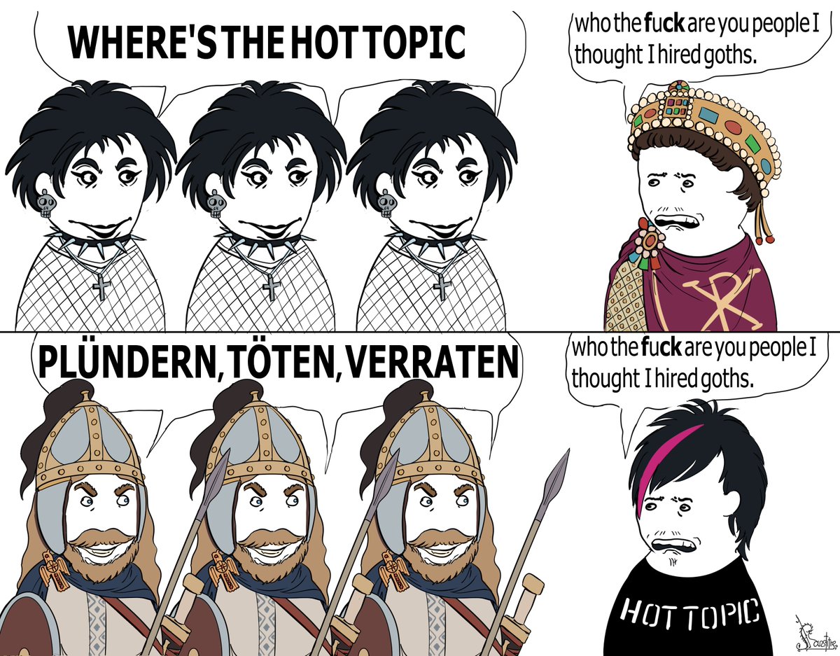 There was a mix up at the goth factory on that day